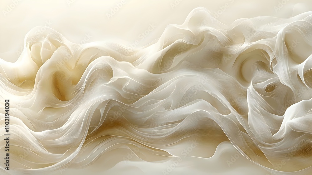 Aufkleber a mesmerizing abstract composition of soft, flowing layers in shades of cream and beige, creating an