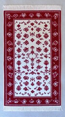 Obraz premium Boho-patterned rug showcasing intricate designs and vibrant colors, ideal for adding warmth and style to any space