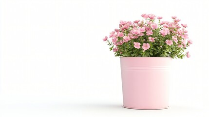 Beautiful fresh flower bucket with versatile copy space. The beauty of fresh flowers in a bucket.