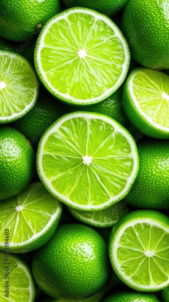 Poster vibrant lime slices create a fresh and inviting green texture suitable for creative design