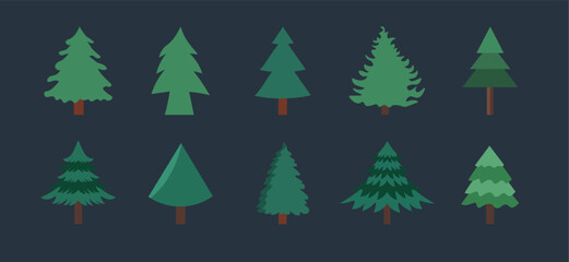 Christmas tree set template collection