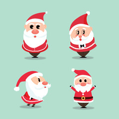 Template a cartoon of santa claus figurines