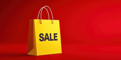 Yellow shopping bag with the word Sale written on it