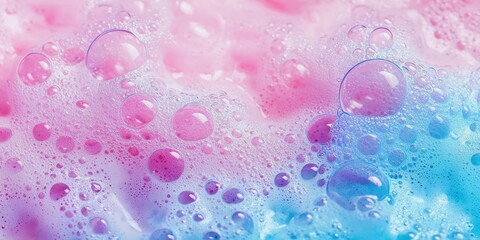 Pink and blue bubbles in a bathtub