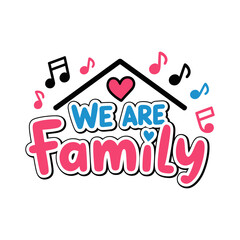 Typography Lettering With Family Day Concept On T-shirt Print