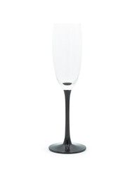 Black-Stemmed Wine Glass Mockup Isolated on White Background