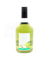 Green Apple Beverage Bottle Mockup Isolated on White Background