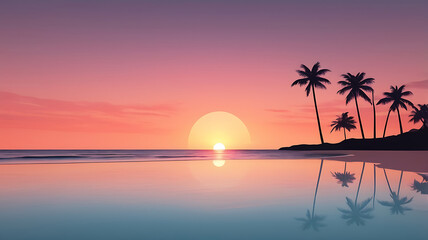 Fototapeta premium Copy space of beautiful on beach sunset backgrounds. Colorful nature sea sky.
