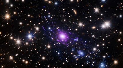 Obraz premium Vibrant galaxy filled with countless stars shining across the night sky