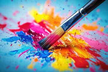 Fototapeta premium Artistic Paintbrush with Vibrant Colors