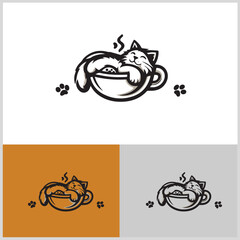Cat Cup Logo illustrations