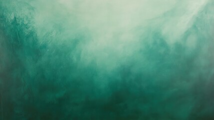 Obraz premium Misty forest-inspired abstract design with gradients of emerald green, deep teal, and gray, resembling light filtering through trees. A tranquil composition evoking serenity and depth.