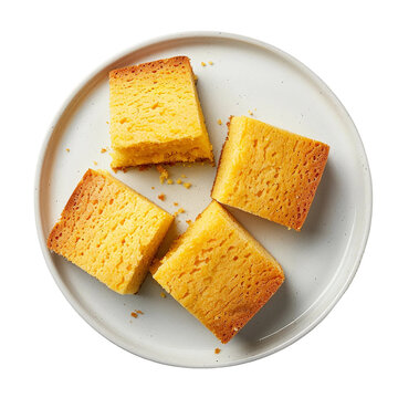 recommend clip art: Delicious cornbread slices on a plate top view clip art