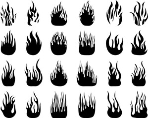Black silhouettes of fire flames  © Design Studio RM