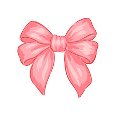 Hand drawn pink bow vector illustration