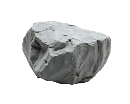 Large rock rugged with gray color transparent image. Ai generated