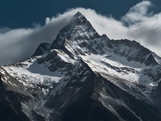 Obraz premium Snowy Alpine panorama with majestic peaks and glaciers under a vast winter sky