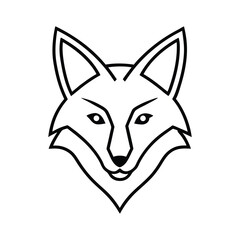 white snow fox head silhouette. 