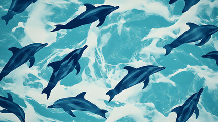 pattern with dolphins