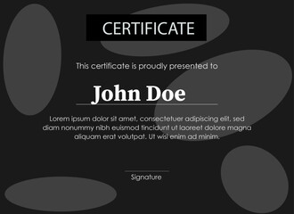 Sophisticated Black Certificate Template  with Modern Accents 60