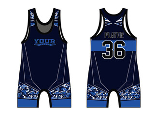 Wrestling singlets designed with an elegant edgy and wild look. Sports gear template mockup perfect fit for all sports. The designs that go on casual wear, shirts, fashion apparel, and all kind 