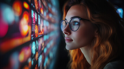 Employees engaging in a virtual brainstorming session on a futuristic online collaboration tool.