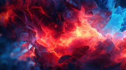 Fototapeta premium Abstract background with red and blue flames.