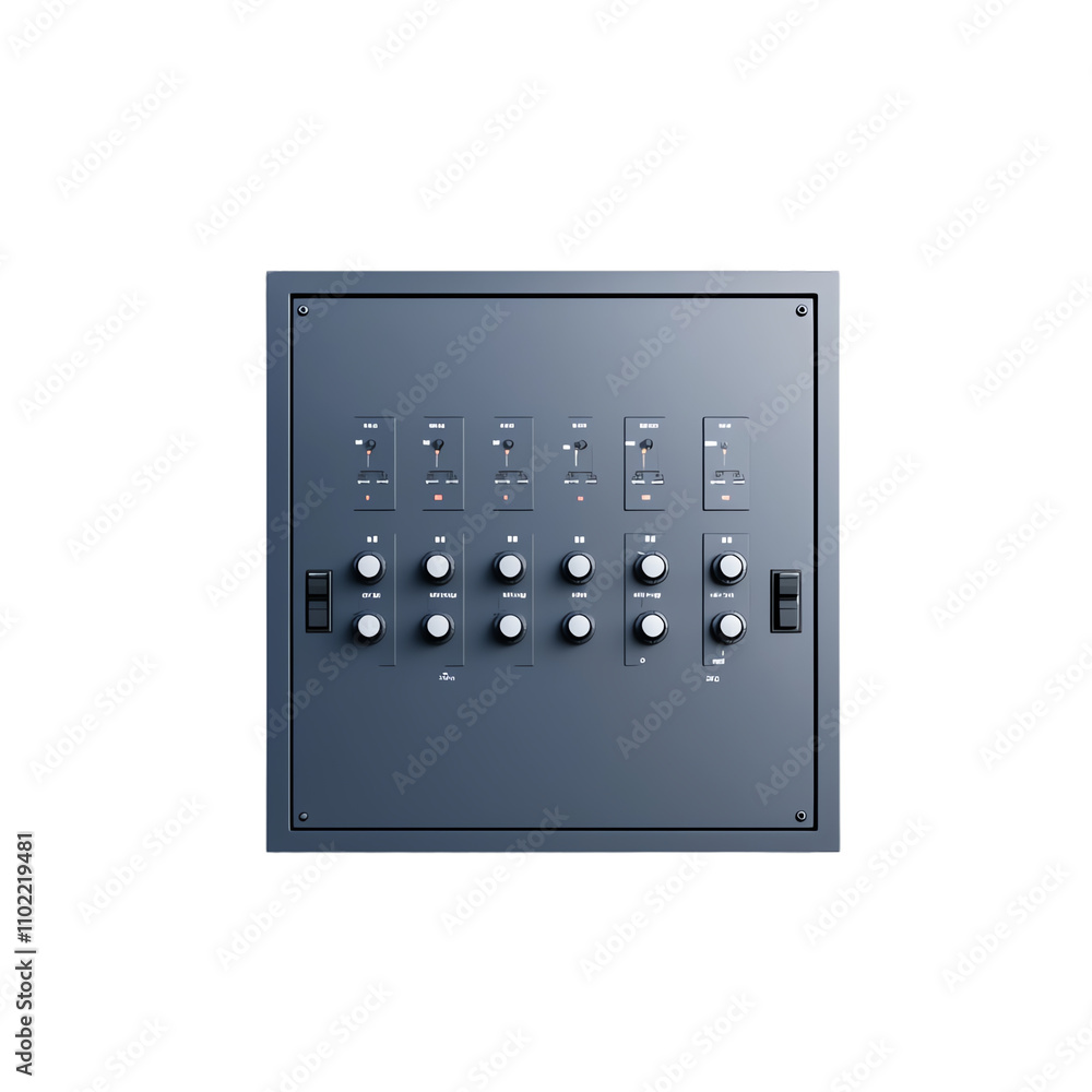 Poster modern control panel with various dials. transparent background