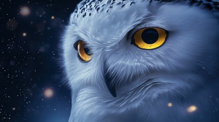 Eule bei Nacht mit leuchtenden Augen