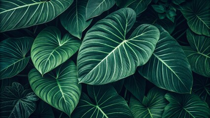 Tropical Leaf Texture - Lush Green Foliage Background, tropical , foliage