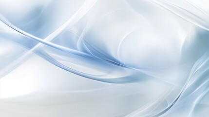 Obraz premium Ethereal abstract visuals featuring soft, flowing textures in pale blue, silver, and white. The serene composition evokes a tranquil, misty atmosphere with hints of subtle motion and light.