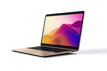 Realistic Laptop Mockup with Blank Screen for Design Presentation on White Background 