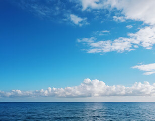 Obraz premium blue sky and sea with white clouds