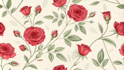 Hand Drawn Watercolor Floral Seamless Pattern, botanical , vintage ,pattern ,floral ,watercolor ,vintage