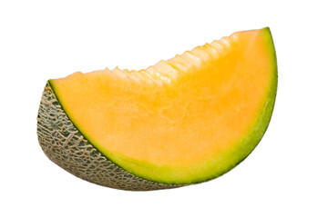 A slice of ripe melon isolated transparent