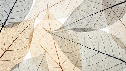 Delicate Leaf Veins in Intricate Pattern, nature, botanical