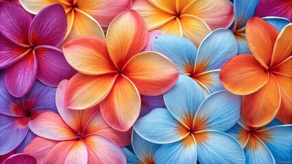 Fototapeta premium Colorful Plumeria Flower Petals Macro Close-up, tropical, flower