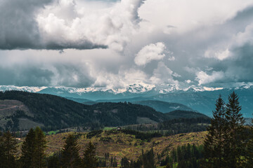 Panoramic view of the Alps in South Tyrol, Italy.