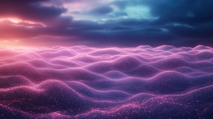 A purple ocean with a pinkish hue