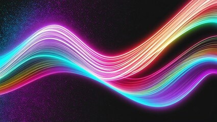 Fototapeta premium Abstract neon wavy background. Generative Ai.