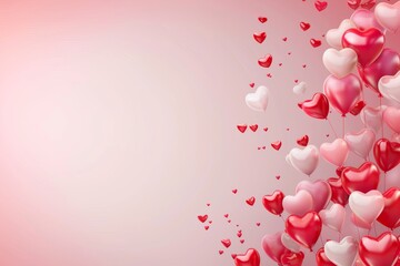 Valentine's Day heart-shaped balloons with copy space, perfect for a Saint Valentine and love-themed background