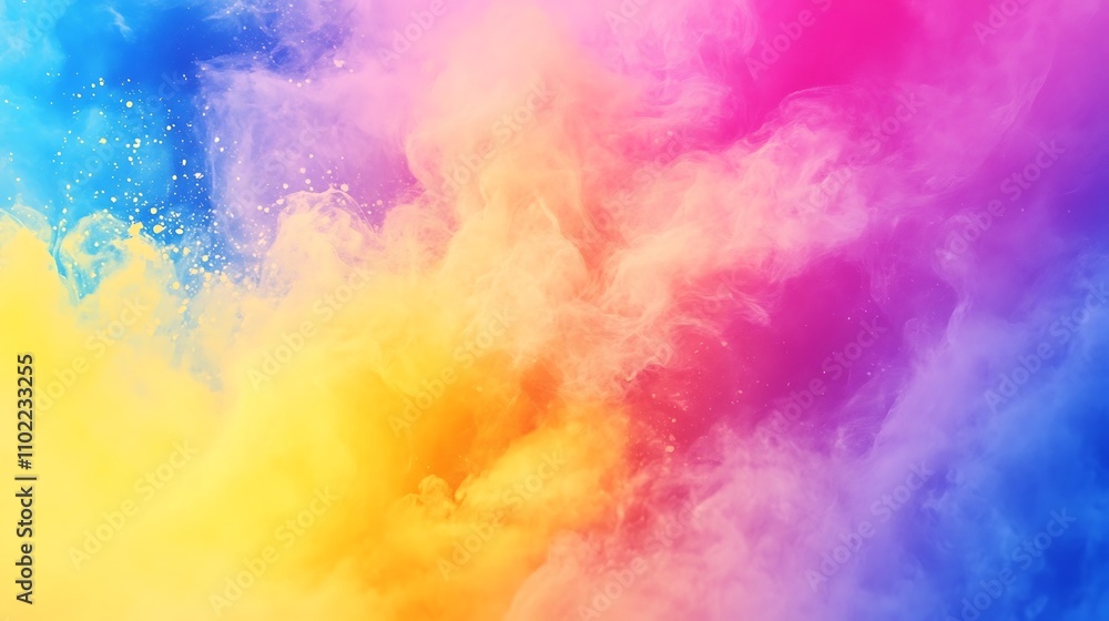 Poster bright abstract gradient with vivid colors creating a vibrant and dynamic visual experience