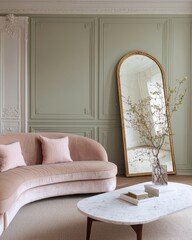 Elegant living room design modern home interior decoration cozy environment stylish viewpoint aesthetic concept