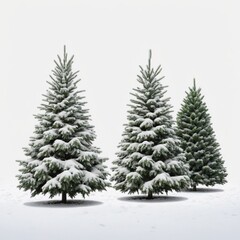 Obraz premium christmas Trees with Snow isolated 