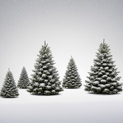 Obraz premium christmas Trees with Snow isolated 