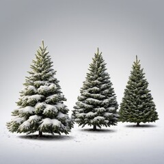 Obraz premium christmas Trees with Snow isolated 