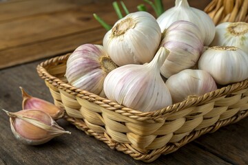 garlic in a basket