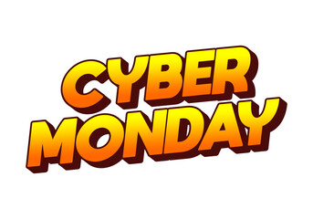 Cyber monday. Text effect in 3 dimensions look, good for social media ads