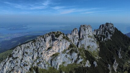 Aerial view of the Kampenwand in Bavaria, Germany