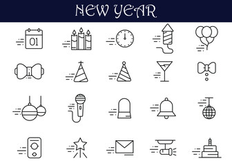New year icon set